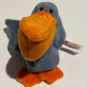 New With Tags Vintage ORIGINAL Ty Beanie Baby "Scoop" Pelican, 7/1/1996